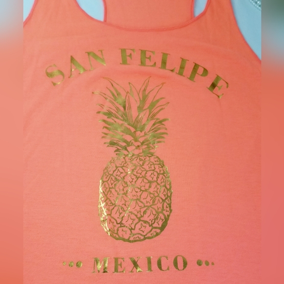 NEW Neon Orange Beaded Fringe Hem Racerback Tank Top / Swimsuit Coverup … - Picture 4 of 10